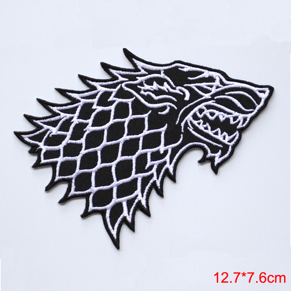 Game of Thrones Stark Direwolf Embroidered Iron-on Badge Patch Stickers Apparel Accessories Badge repair clothes patch