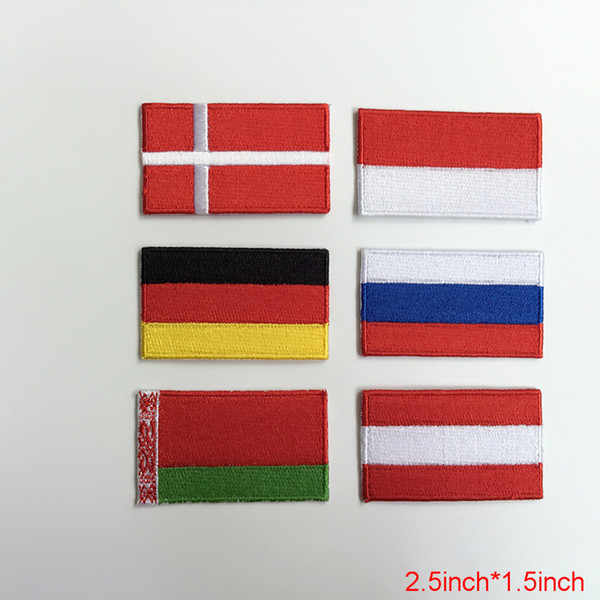 lativa flag clothes patch 2.5X1.5 inch hot cut iron on100%emb competitive price good quality embroidered patch 