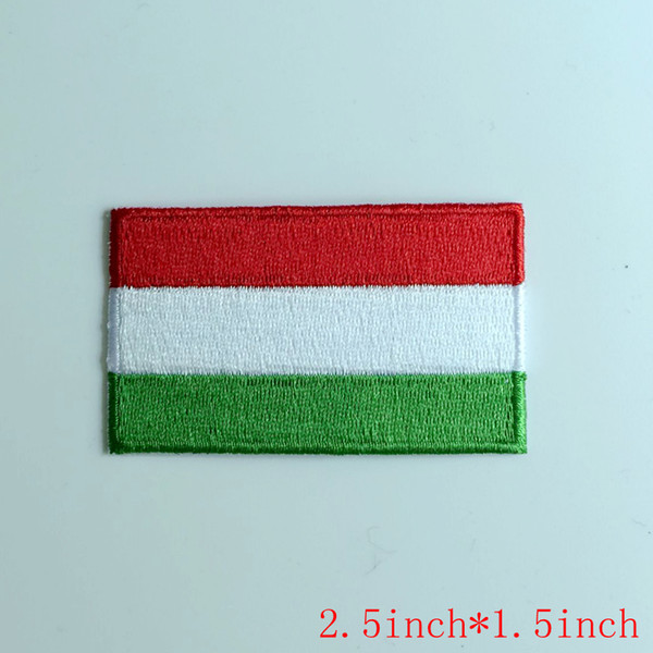 Hungary hu embroidered flag patch iron on patches for clothing sport coat US Patch Children Accessories Free Shipping