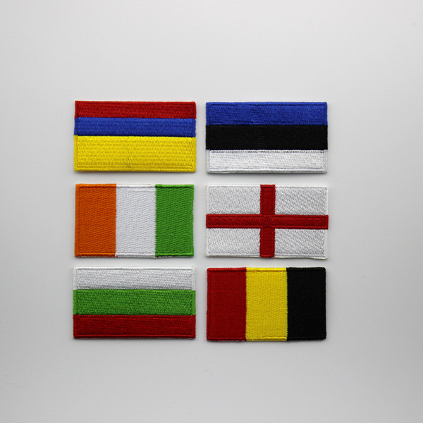 National Flag Logo Patch Embroidery Badge Use Clothing T-Shirt Hoody Cap Bags Customize Badges Accessories patches