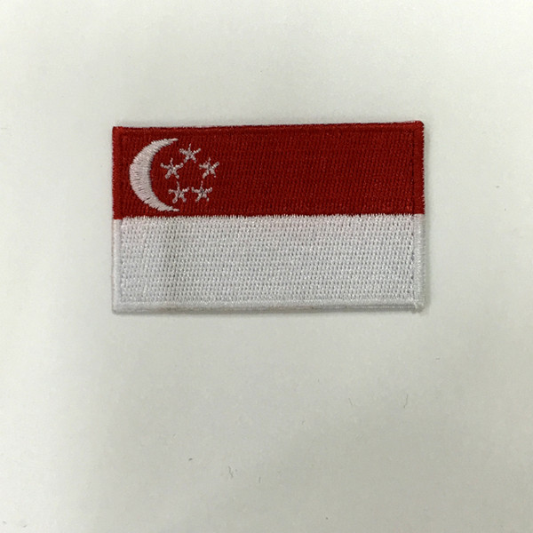 Singapore flag embroidery patch national flag 2.5