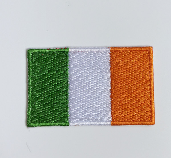 Ireland ie embroidered patch iron on clothing sport coat kid Accessories nation flag custom flag patch