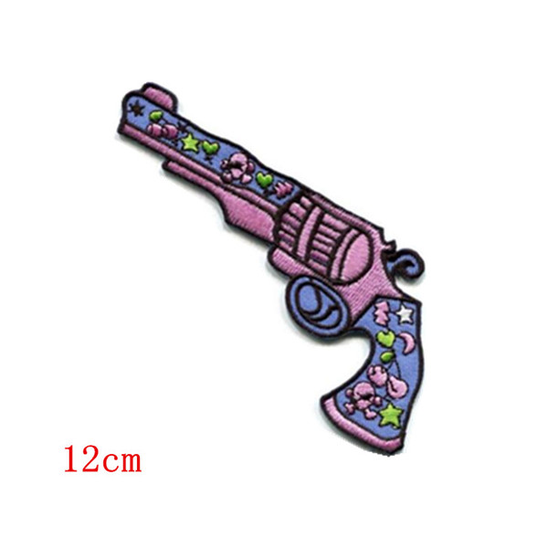 Love Gun flower power decorated with stars and hearts Embroidered iron on patch DIY apparel accessories