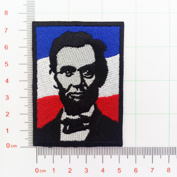 A famous man in history President Abraham Lincoln Embroidered Iron on bakcing Patch for Jacket Jeans Clothing Badge