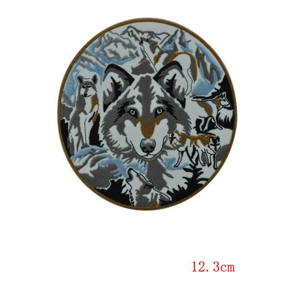 wholesale ferocious wolf embroidery iron on patches for Jacket Jeans Clothing Badge fabric applique decoration custom patch