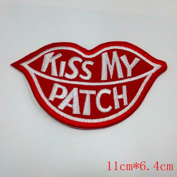 edgy kiss my patch lips embroidery patch sew on badge wedding clothes applique DIY apparel accessories patch