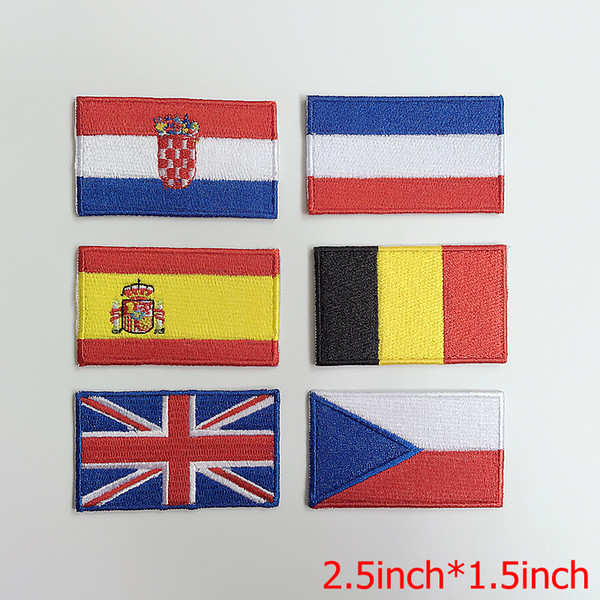 Wholesale british England Russia Flag Embroidery patch Cloth Epaulette Armband Badge nation flag iron on Patches