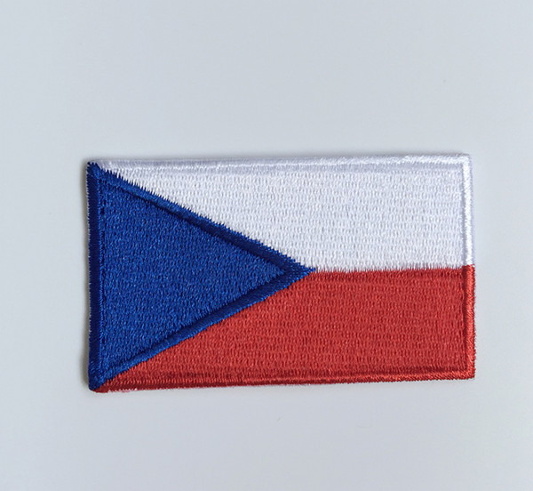 Czech Republic flag patch 2.5 inch x1.5 inch hot cut iron on backing custom logo patches