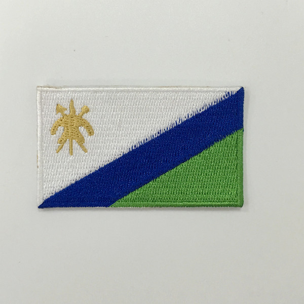 lesotho flag embroidered patch wholesale embroidery custom for t-shirt logo 2.5