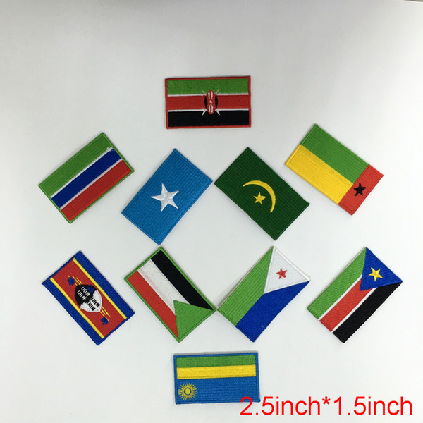 wholesale nation Africa countries Zambia Zimbabwe Egypt flag embroidery patch iron on sew on Guaranteed 100% quality