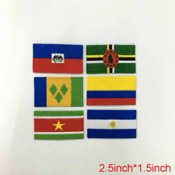 National Flag Military Tactical Embroidery iron on Patches Spain England America Italy France Flag Badge patch