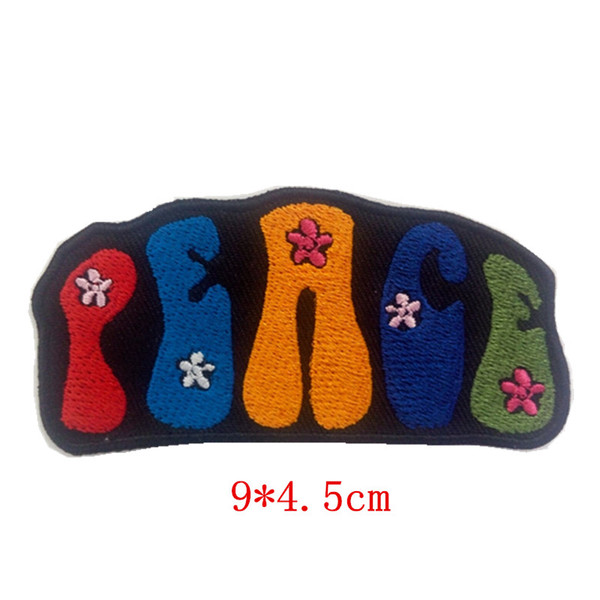 New Peace sign hippie boho retro flower love hippy applique stickers apparel accessories embroidery iron on patch