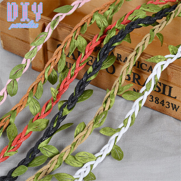 100M Multicolor Leaf Natural Burlap Hessian Jute Twine Cord Hemp Rope Trim Rustic Wrap Gift Packing String Wedding Party Decoration