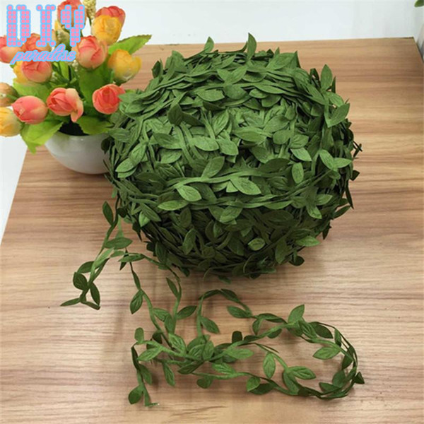 200M Silk Artificial Leaf Leaves Ivy Flower Wedding Decoration DIY Scrapbooking Craft Decorative Garland Wreath Fake Flower