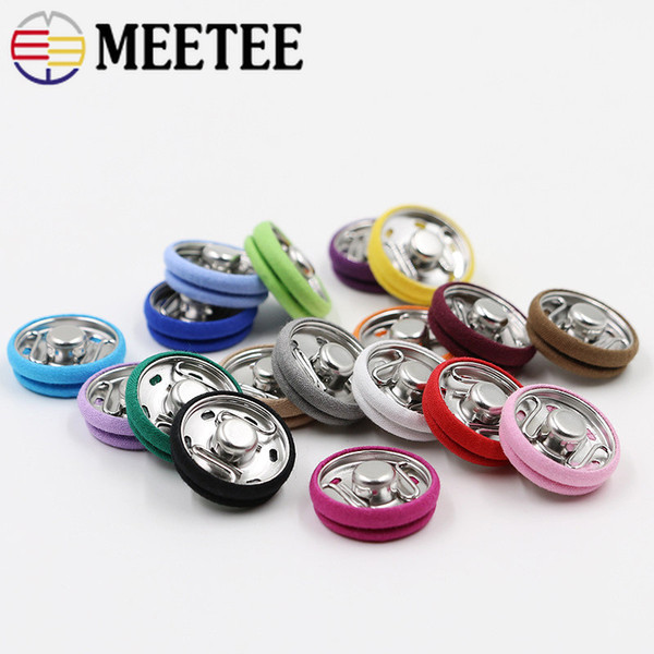 Meetee Metal Snap Button Covered Coat Press Round Invisible Buttons Fasteners Bags Sewing Accessories Clothes buckle Crafts