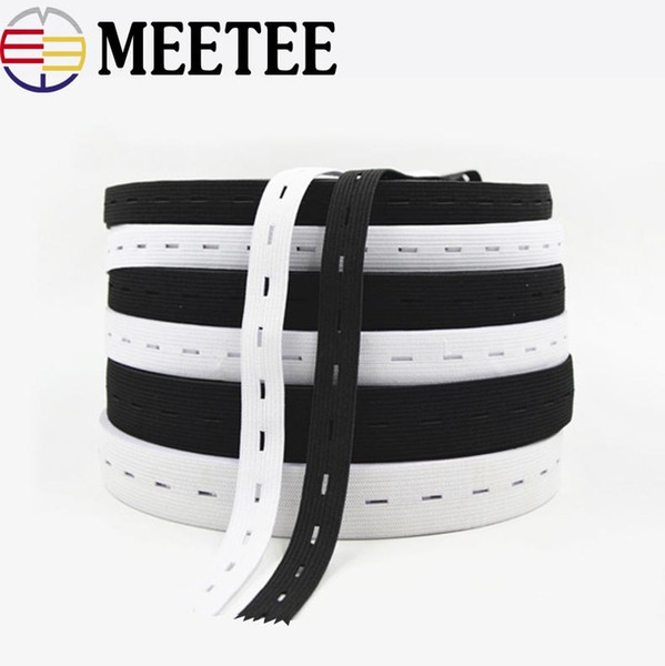 Meetee High Quality Elastic Belt White Black Nylon Elastic Bands Waist Band Webbing Garment Trousers Sewing Accessories