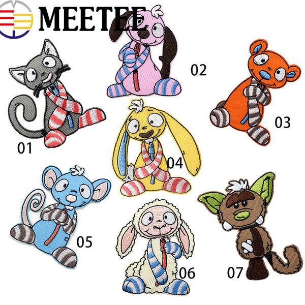 Meetee Mixed Patches For Clothing Iron on Embroidered Appliques Animals Patches For Clothing Fabric DIY Apparel Accessories