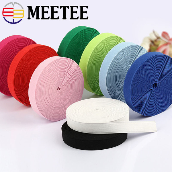 MEETEE 15MM Nylon Sewing Elastic Band Soft Skin Rubber Band Underwear Pants Decorative Elastic Ribbon DIY Garment Accessories