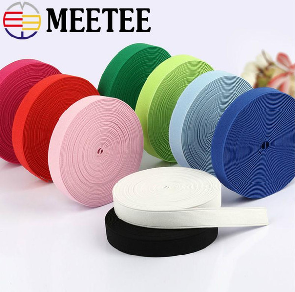 MEETEE 20MM Nylon Sewing Elastic Band Soft Skin Rubber Band Underwear Pants Decorative Elastic Ribbon DIY Garment Accessories