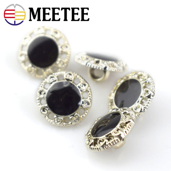 Meetee 12mm 15mm Black Round rhinestone ABS Button for sweater shirt Sewing Garment buttons Supplies Accessories DIY Crafts C2-49