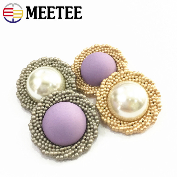 Meetee 30mm Round Metal Button Pearl Overcoat Buckle DIY Coat Decorative Botones clothes Sewing Accessories BD286