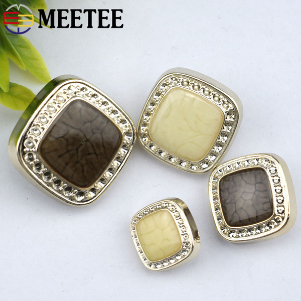 Meetee Square Retro Resin Buttons Fahion Shank Coat Buttons Overcoat Clothes Decorative DIY Sewing Accessories C3-19+