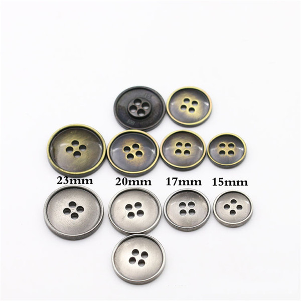 Meetee Metal Buttons Green Ancient Bronze Silver Four Eyes Hand Sewing Button Suit Coat Buttons E4-33