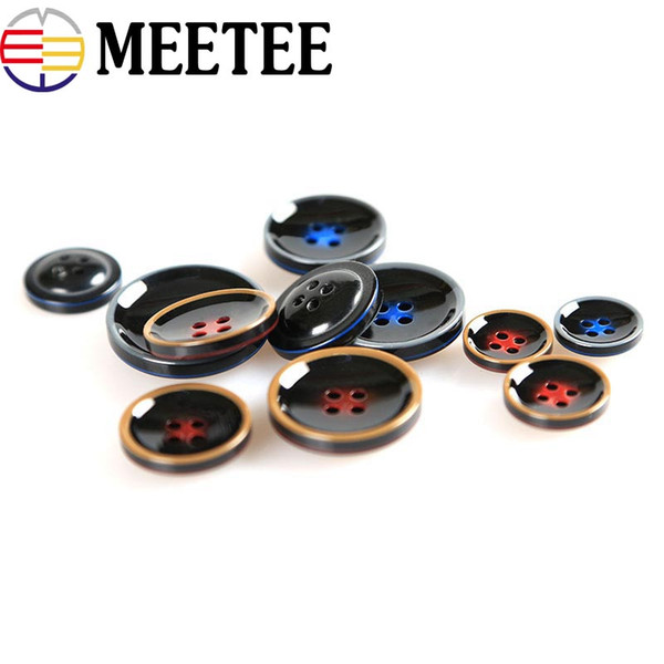 Meetee Fashion Resin Buttons 4-Hole High Quality Coat Decorative Button For Suits Windbreaker Trousers Sewing Botones DIY Craft