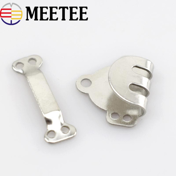 Meetee Women Man Trousers Skirt Metal Hook Buckle Thread Sewing Pants Button Double Holes DIY Garments Hooks Accessories F3-7