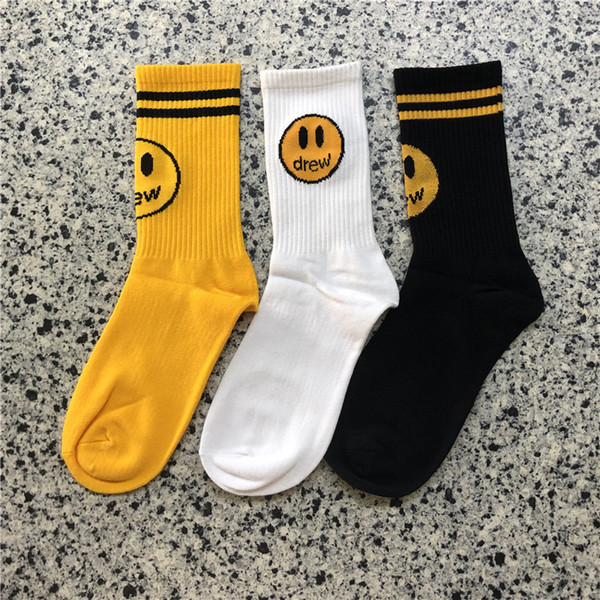 Fashion drew house Socks Cotton Underwear Socks Unisex Men Women Black Yellow Hip Hop Designer Socks