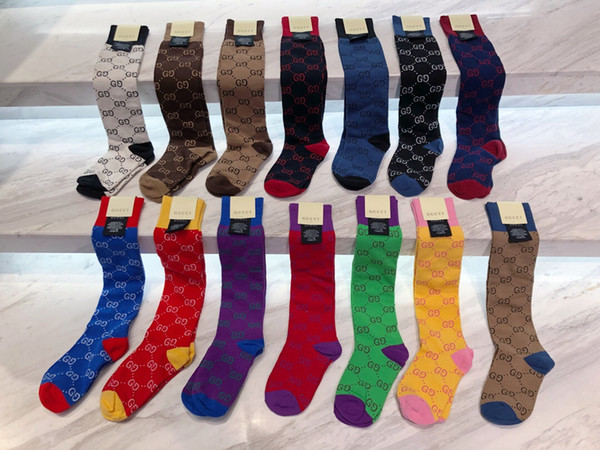 Classic Design port cotton stockings socks for Women 15 colors Italy Brands Vintage Golden wire Sock Middle Stocking Christmas Gifts