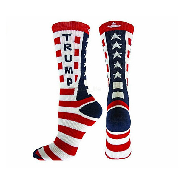 Unisex President Trump Letter stockings Striped stars US flag Knit Sports Socks Stockings Hip Hop MAGA Sock Streetwear LJJA2614