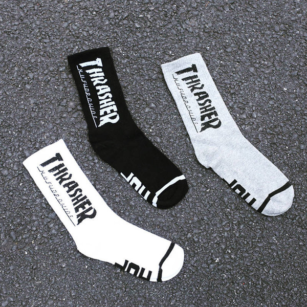 Teenager Student Hip Hop Style Long Socks Letter Embroidery Athletes Leg Warmers Stripe Socks for Boy Male 1Pair=2Piece