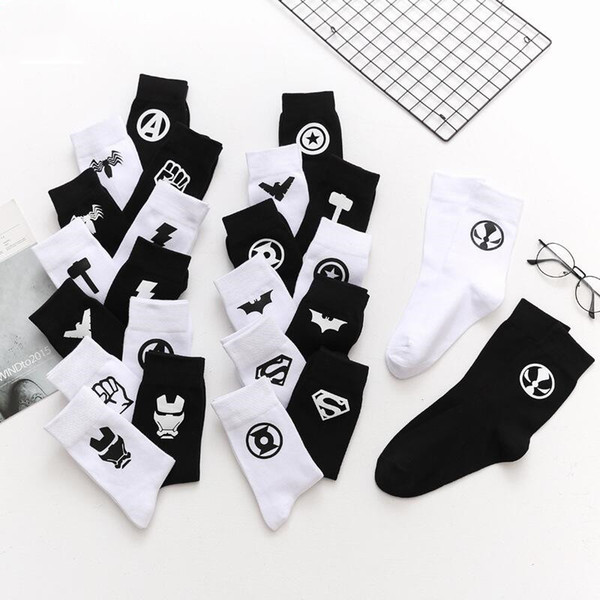 Men's Fashion Logo Black White Men's Socks Give Gifts to Good Friends Harajuku Cotton Socks Street Long