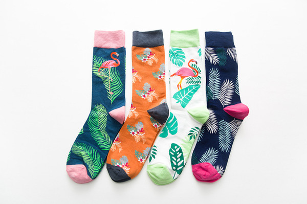 (4 pair/lot) Socks Men's Colorful Season Socks Wear Soft Socks in Spring Autumn and Summer