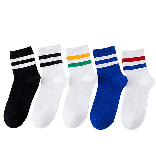 New Retro Harajuku Style Tube Cotton Women Socks Autumn Winter Stripe Casual Fashion Women Socks Femme 5 pairs/lot