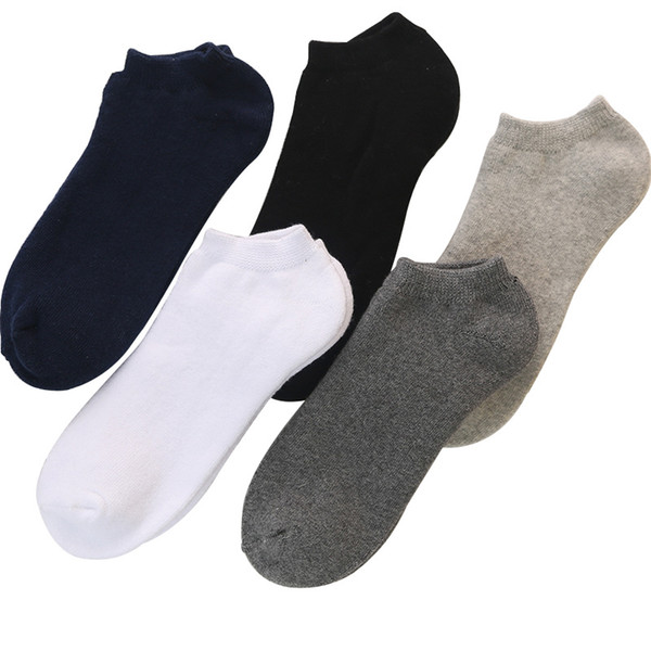 Autumn Winter Men Socks Cotton Thick Warm Socks Solid Color Comfortable Leisure Non-Slip Boat Socks 5 Pairs /Lot