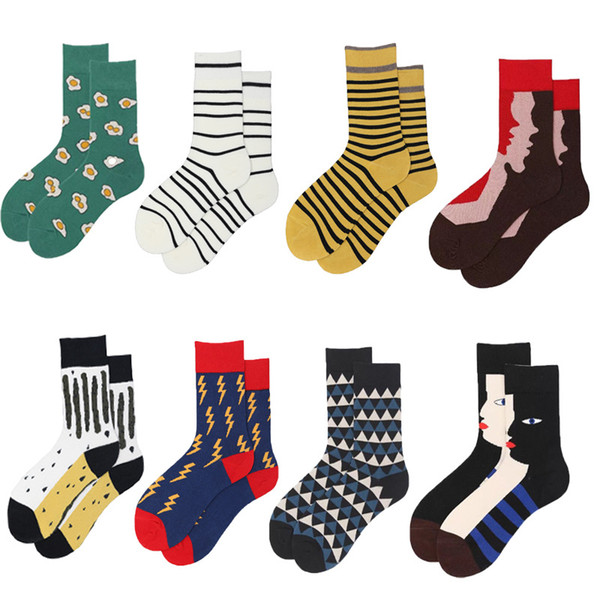 Retro Elegant Creative Sock Men Harajuku Fashion Casual Cartoon Hip Hop Cotton Comfortable Women Socks Art Couple Sock