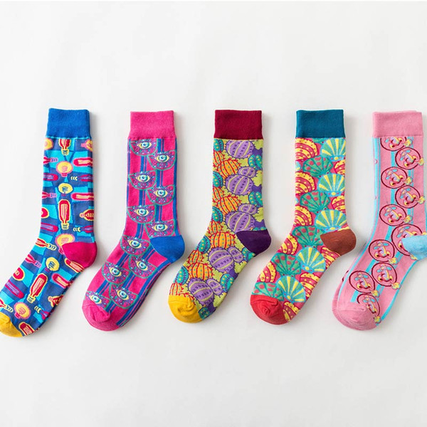 New Casual Shell Harajuku Personality Fashion Women Socks Short Funny Cotton Socks Women Winter Men Unisex Happy Socks Female