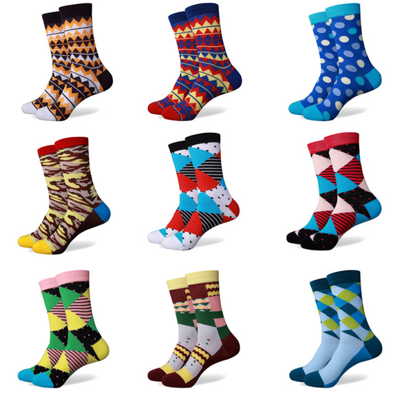 Match-Up Wholesale price Men's Colorful Cotton socks without LOGO free shipping us size(7.5-12)264-284