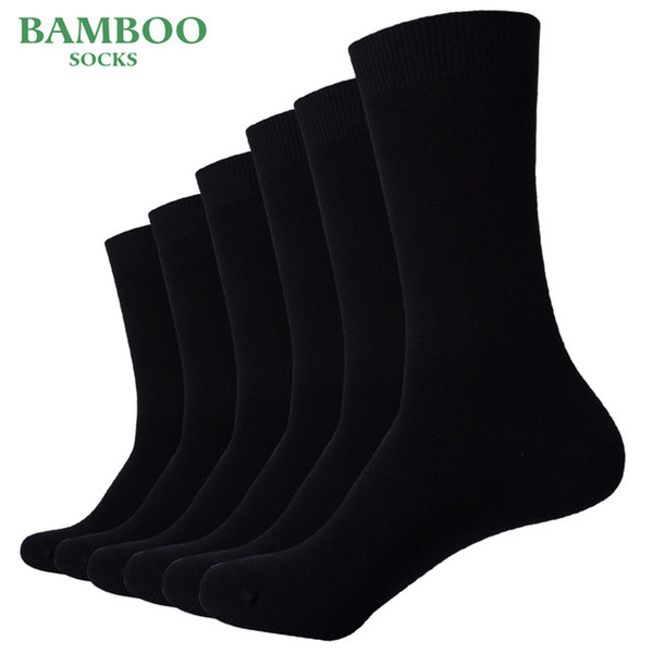 Match - up men socks breathable antibacterial bamboo black guarantee of high quality business socks(6 Pairs/Lot)