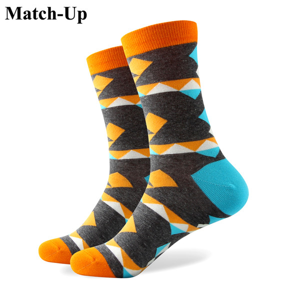 2016 Men's combed cotton brand men socks,colorful plaid socks,shipping for free,US size (7.5-12) 328