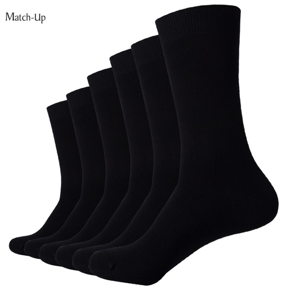 Match-Up Socks New styles men Black Business Cotton socks Wedding socks (6Pairs) US size (7.5-12)