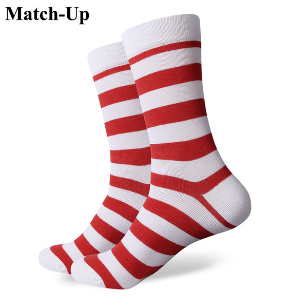 2016 Men's combed cotton brand men socks,colorful striped dress sock,US size (7.5-12) 306