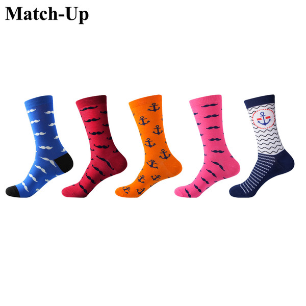 Match-Up Men's Socks Colors Striped Plaid Socks Men Combed Cotton Beard, hook color socks combination