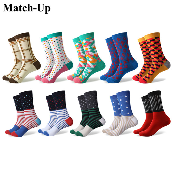 Match-Up Men's colorful Cool Cotton Dress socks wedding socks (10 Pairs/lot)