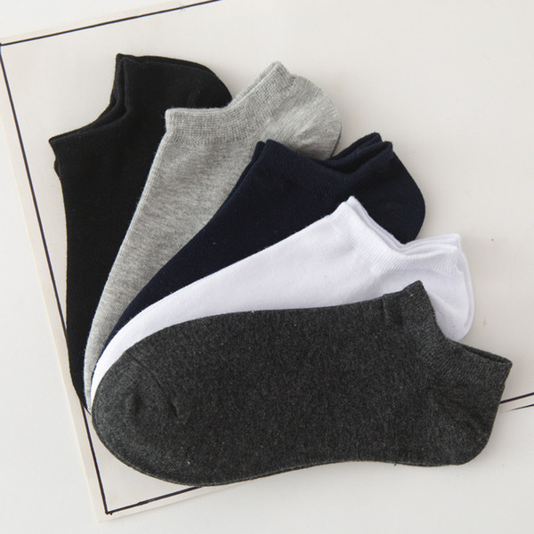 Fashion Boat Socks Men Classic Solid Color Cotton Deodorant Sweat Casual Low Cut Sock Women Mens Socks 5pairs/Lot