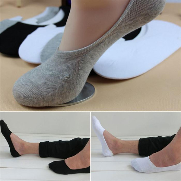 Free Shipping New Arrivals Men's Slippers Socks Sox Cotton Blend Soft Casual Invisible No Show 3 Colors Black White Grey