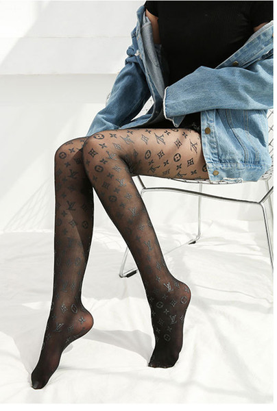 2018 new women Tights Black small letters logo Pantyhose sexy thin jacquard romper silk stockings female summer sexy socks lace socks