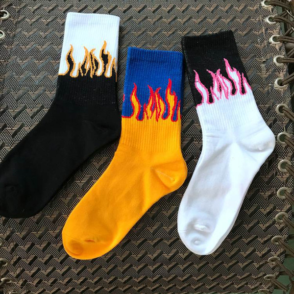 South Korea INS Chaobai Harajuku Flame Bowl Cotton Socks European and American Street Hip-Hop Skateboards Sports Socks for Men and Women